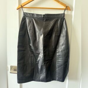 Black Leather Pencil Skirt